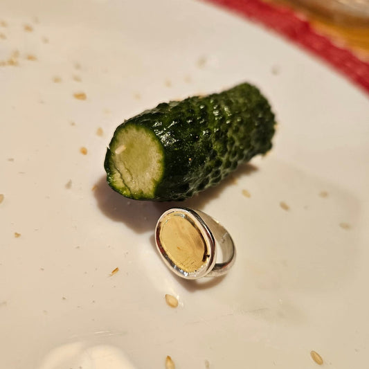 טבעת חמניה מכסף